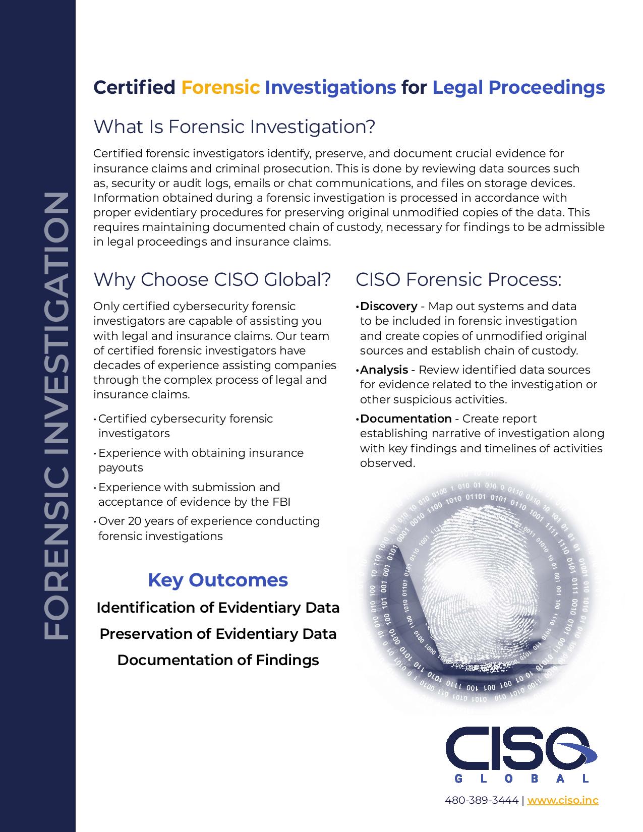 Forensic Investigation – Service Overview