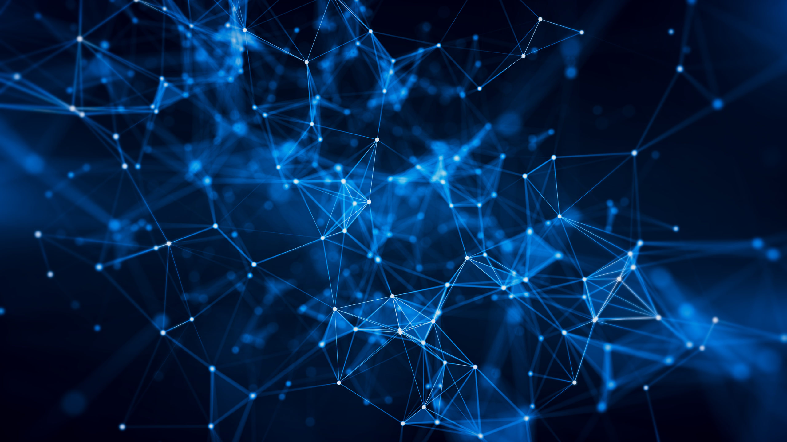 Black and blue networking web illustration.