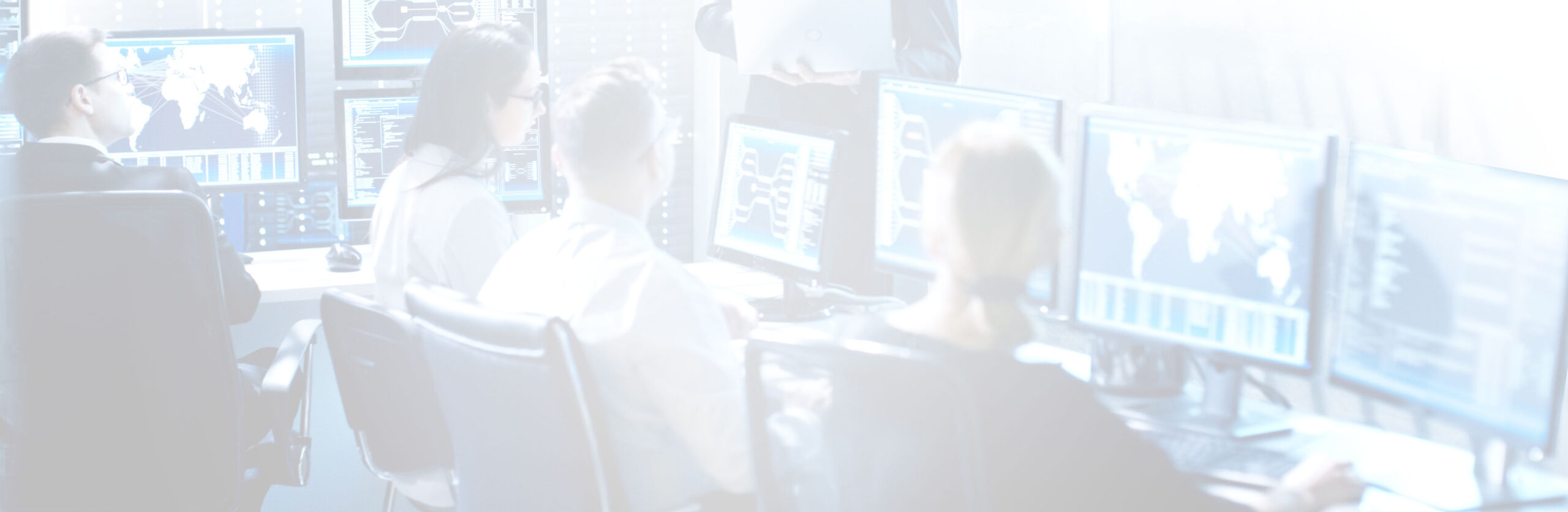 Cybersecurity professionals in a security operations center