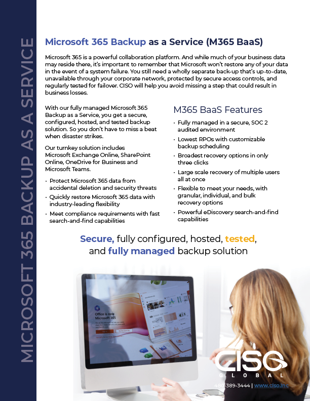 Microsoft 365 Backup as a Service (M365 BaaS) – Service Overview