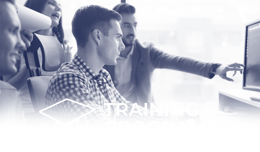 People looking at a screen while training