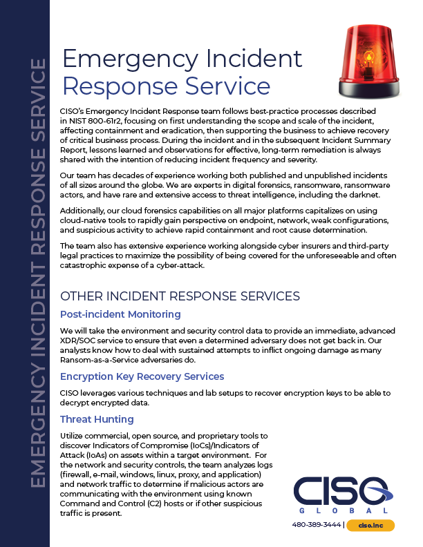 Emergency Incident Response — Service Overview
