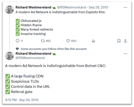Examples of how ad networks can add unnecessary noise to security analysis